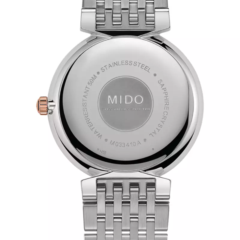 Jam Tangan Pria Mido M033.410.22.013.00 Dorada Men White Dial Dual Tone Stainless Steel Strap