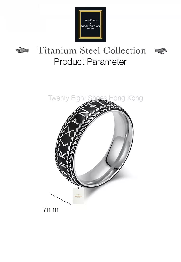 Titanium Steel Runes Ring JW QF-JZ980