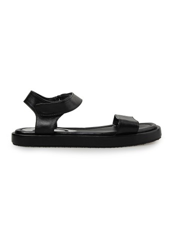 Cote d'Azur Mella Black Flat Sandals
