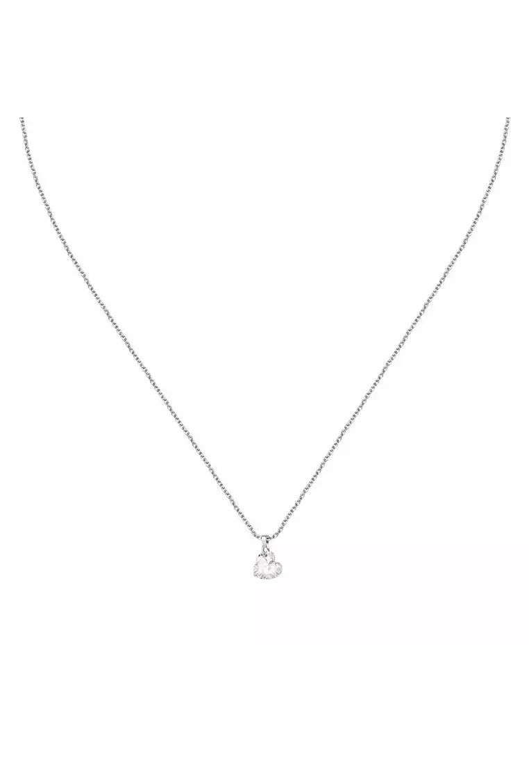 LA PETITE STORY White Heart SILVER 925 WOMAN NECKLACE 40+5CM LPS10AWV31