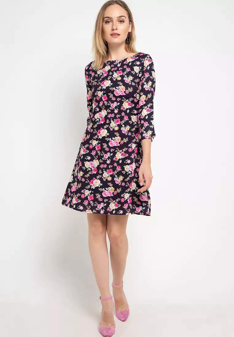 Sophistix Maddie Dress In Navy Print
