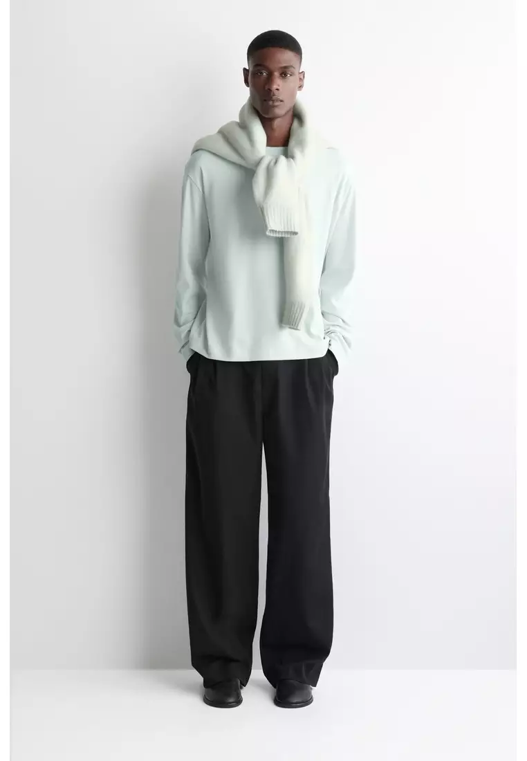 RELAXED JERSEY INTERLOCK LONG-SLEEVED T-SHIRT