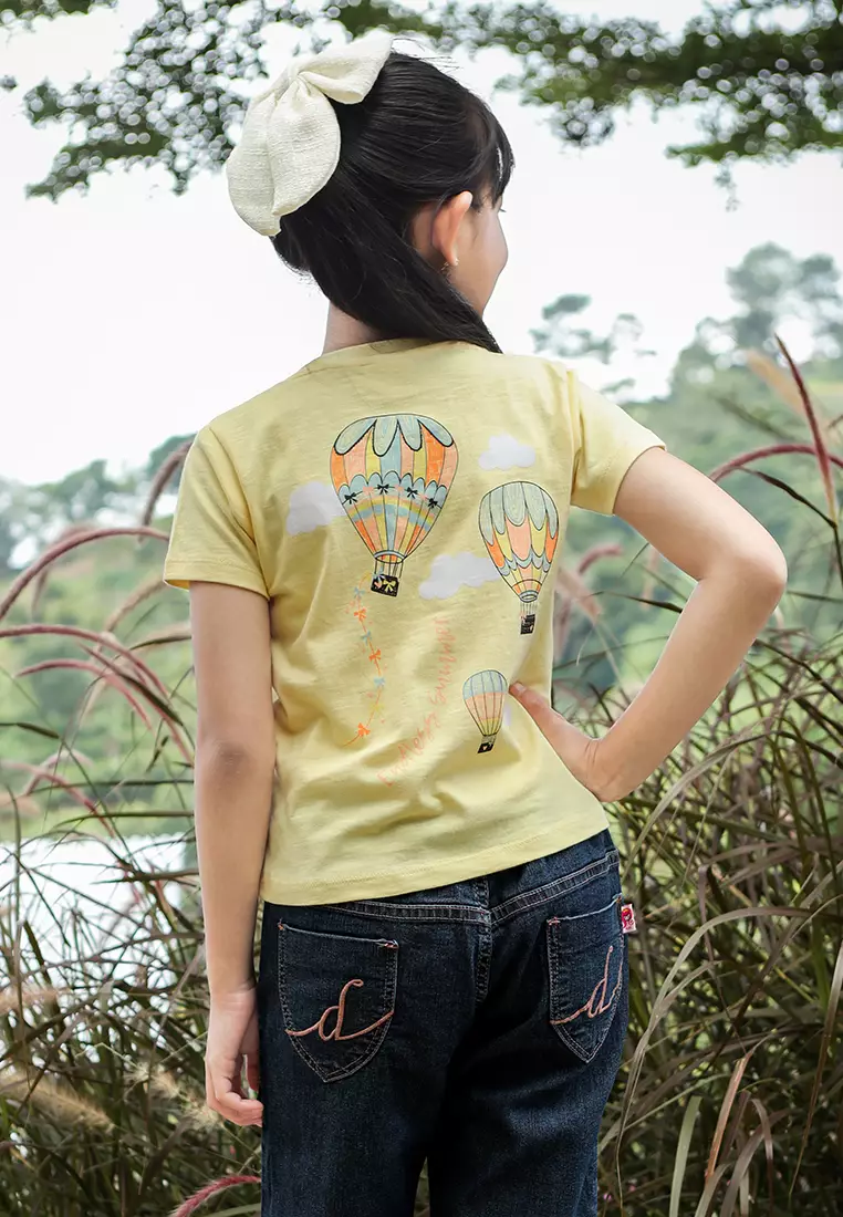 Kaos Anak Perempuan Kuning/ Girls T-Shirt Yellow/ Rjg Holiday Essentials