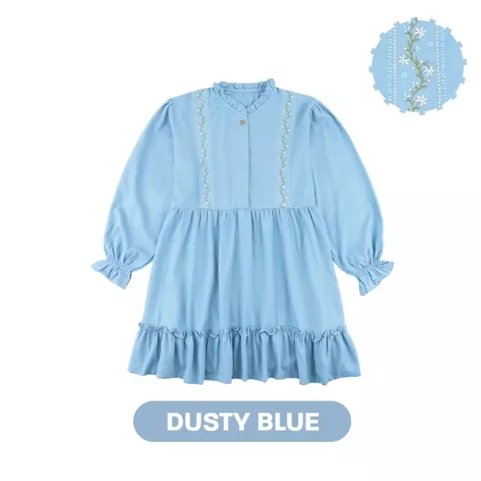 Mooi Tunik Wanita Atasan Wanita Raya Collection Elmira Tunic - Dusty Blue