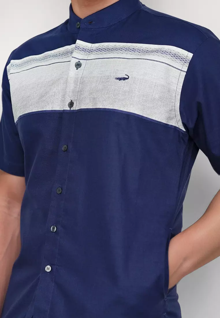 Crocodile KOKO Katun | Lengan Pendek Corak Tradisional Kemeja | Relax Fit 1141