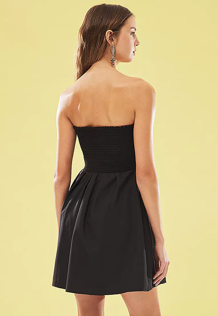 3D Rose Detailed Mini Chic Dress