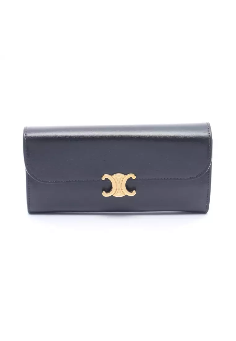 Buy Celine Pre-Loved Celine large wallet Triomphe Bi-fold Long