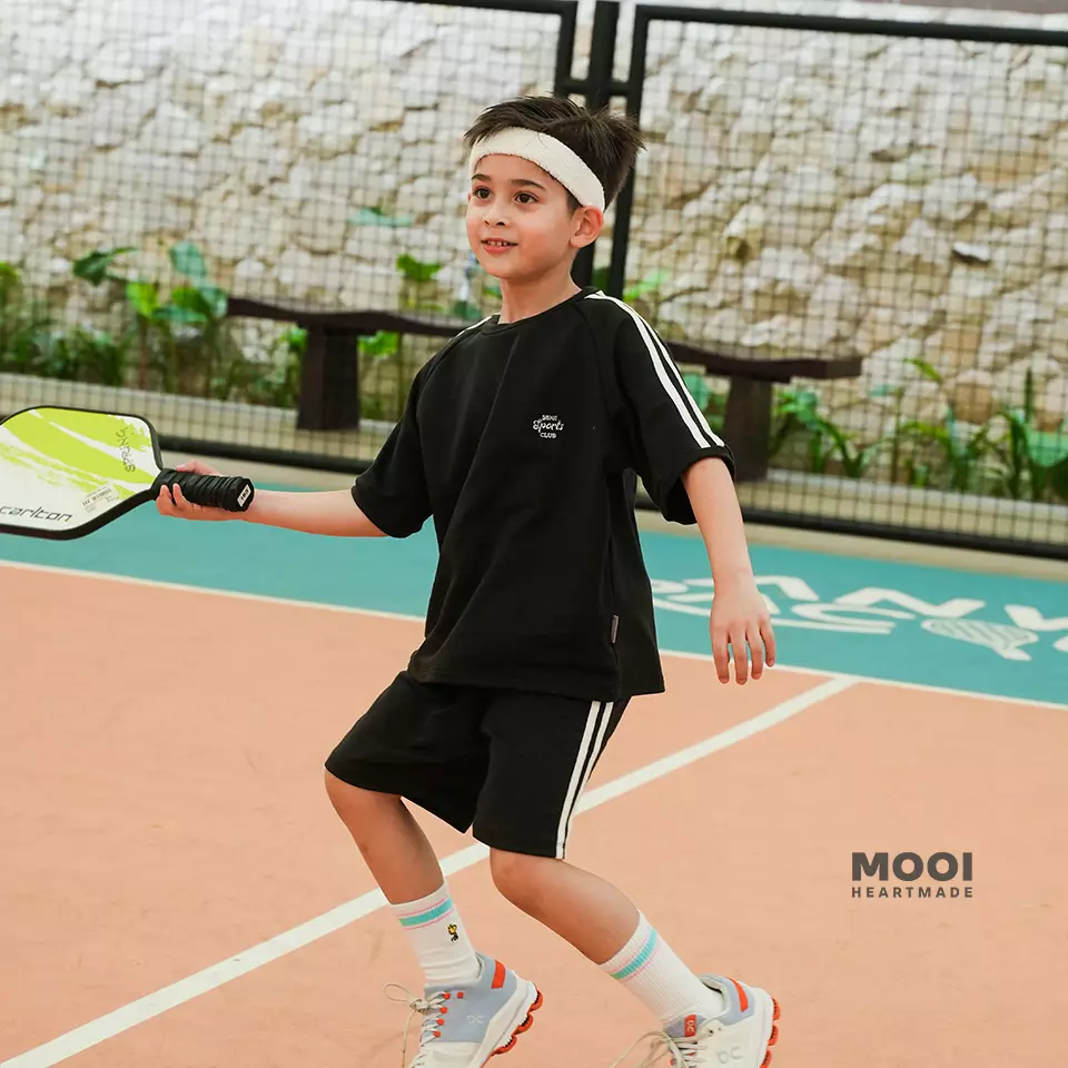 Mooi Kaos Anak Laki - Laki Mason Top - Light Grey