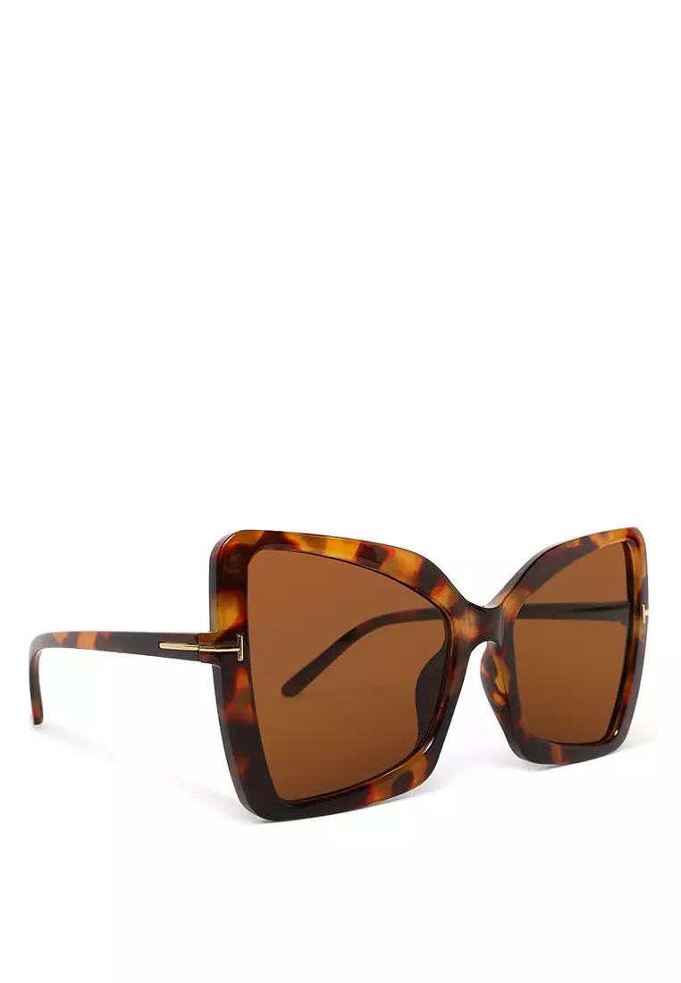 Brown Super Dapper Butterfly Sunglasses