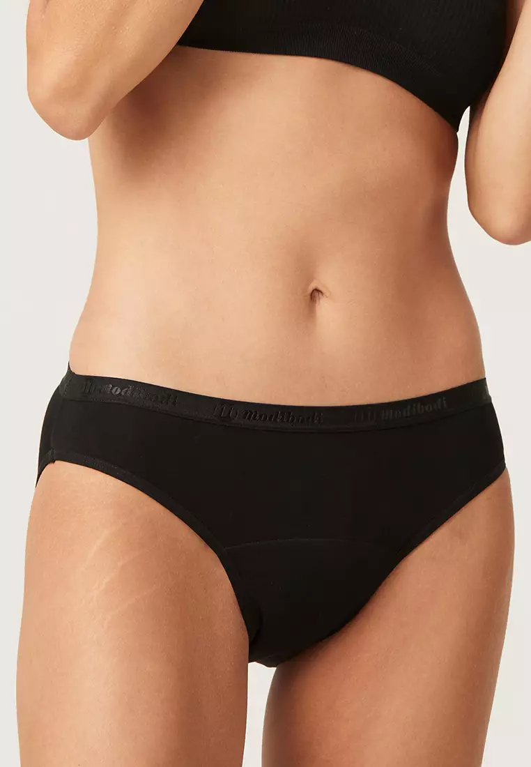 Modibodi Period Underwear Classic Bikini Heavy-Overnight Black 04/3XS