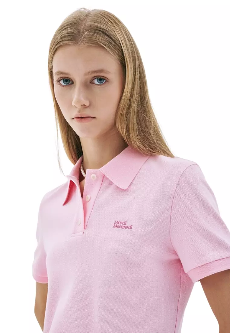 Slimfit Shirt Piquet Essential - Pink