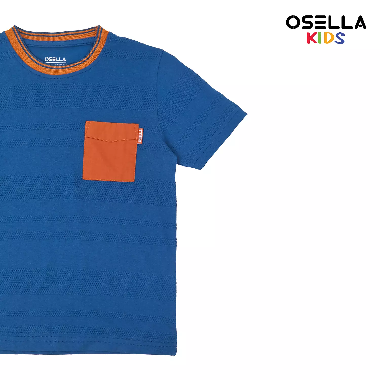 Osella Finn Short Sleeve Fancy Fabric T-Shirt With Contrast Pocket 22715003 | Blouse Atasan Kaos Pendek Anak Laki-Laki