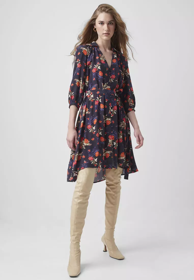 French connection floral shirt dress discount