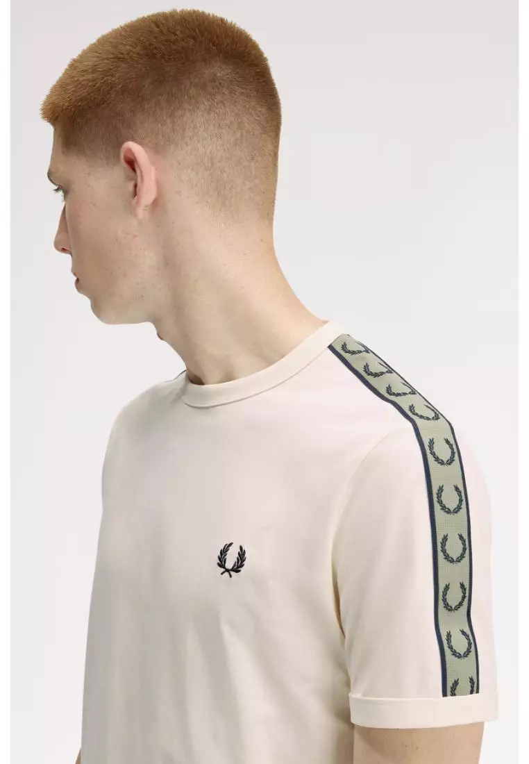 Fred Perry M4613 Contrast Tape Ringer T-Shirt (Ecru / Navy)