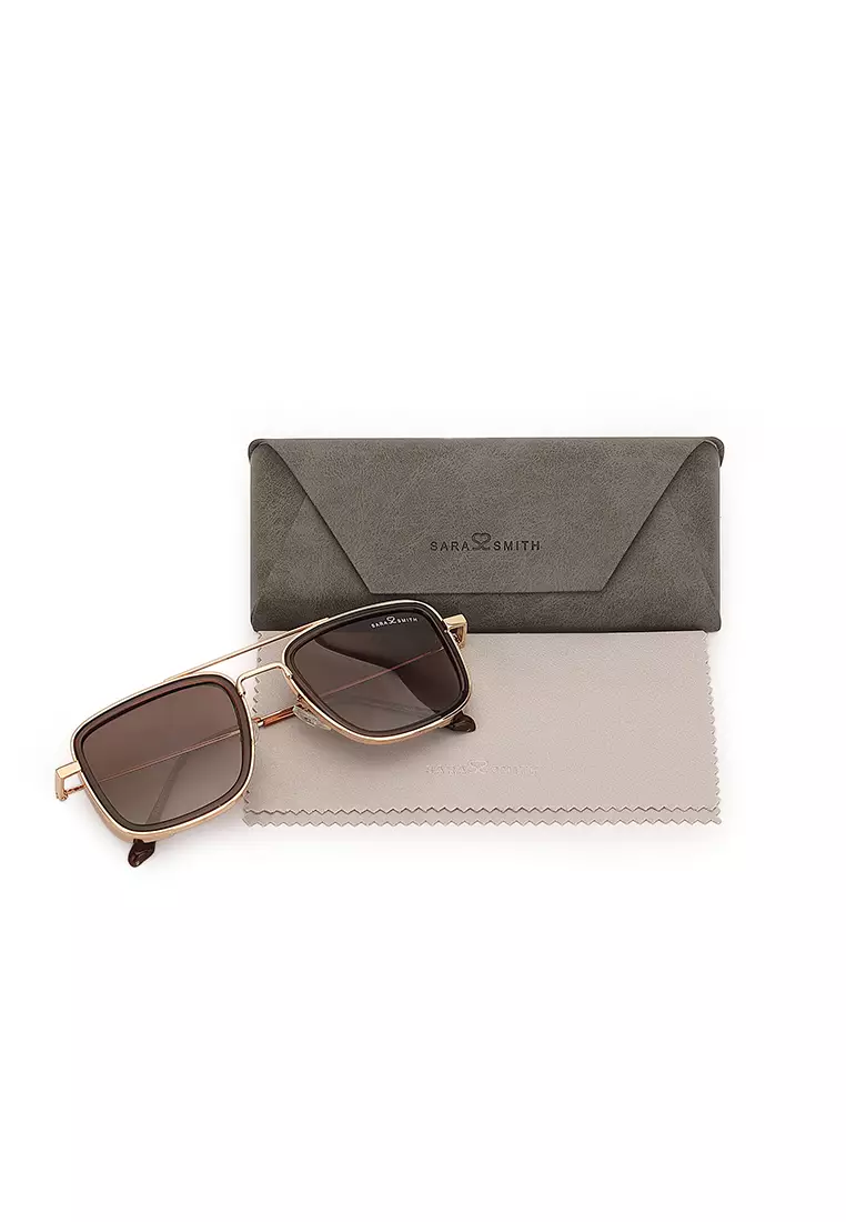 Unisex Polarized Square Sunglasses - Tea