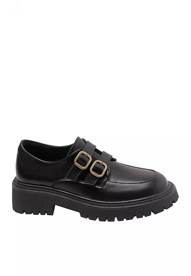 Discount on Twenty Eight Shoes  shoes - SKU: VANSA Double Buckle Microfiber Leather Platform Loafers VSW-F90551