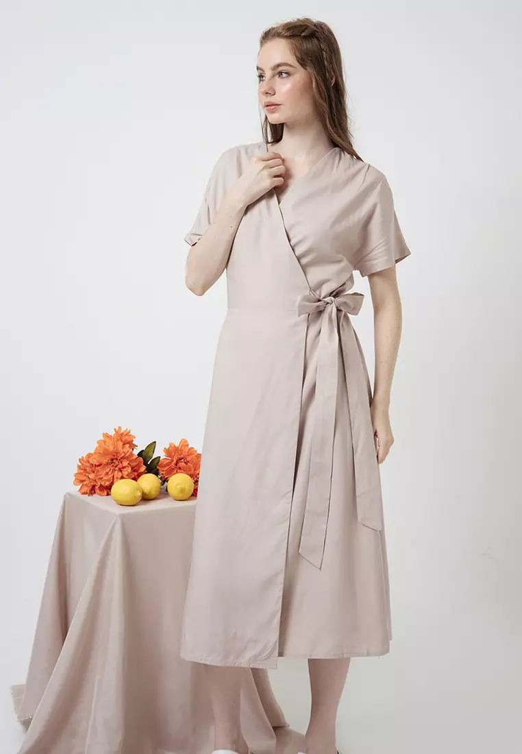 Zelda Kimono Dress in Sand