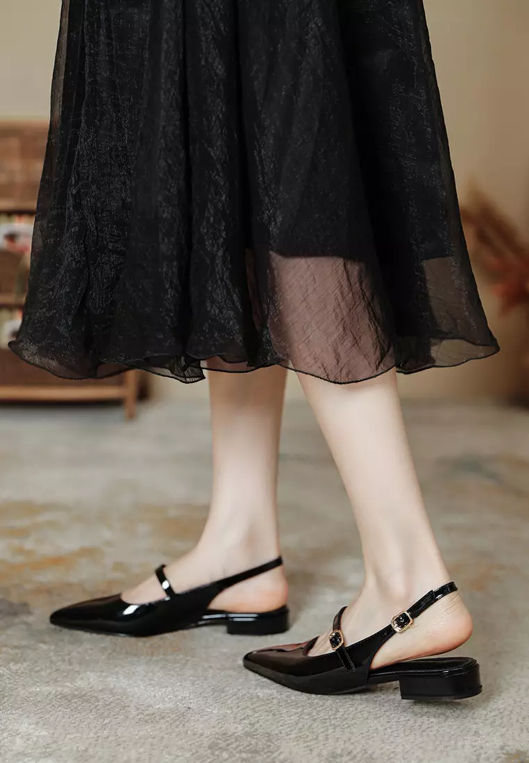 2.5CM Patent Leather Slingback Heel TE578-2