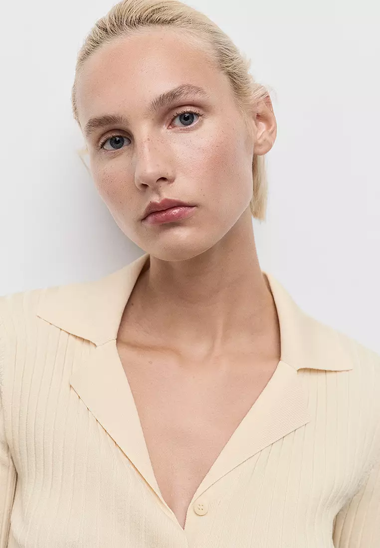 Ribbed Lapel Cardigan