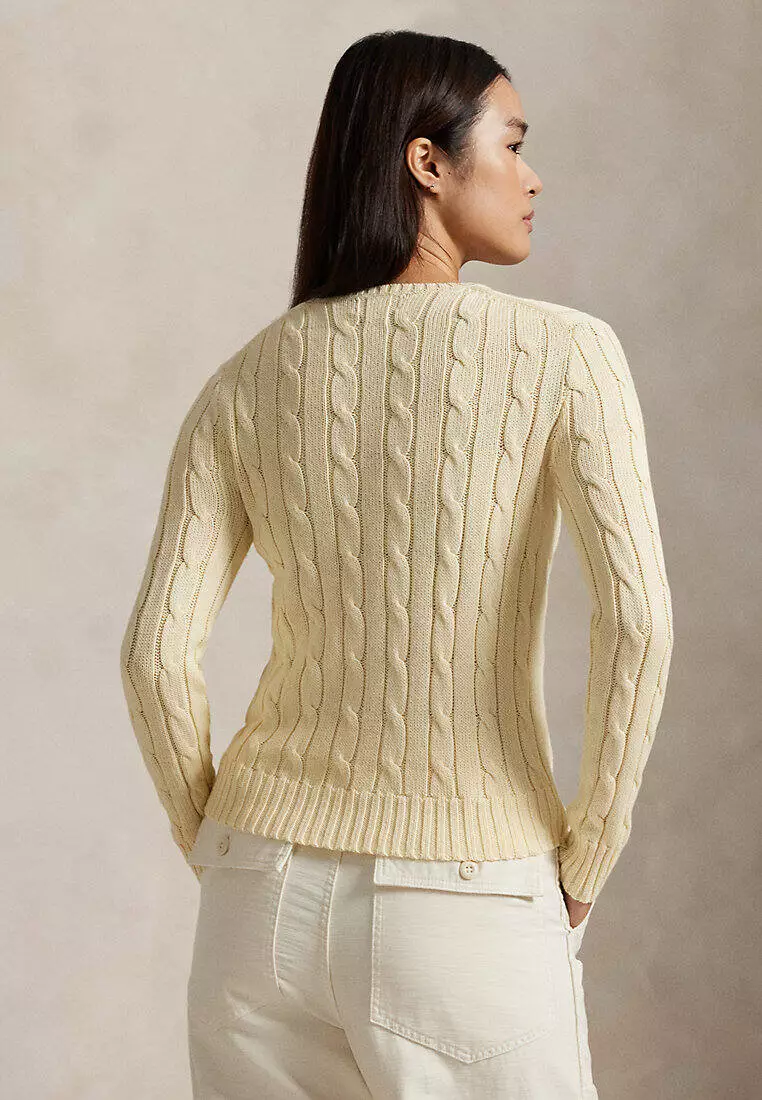 Cable-Knit Cotton Crewneck Sweater