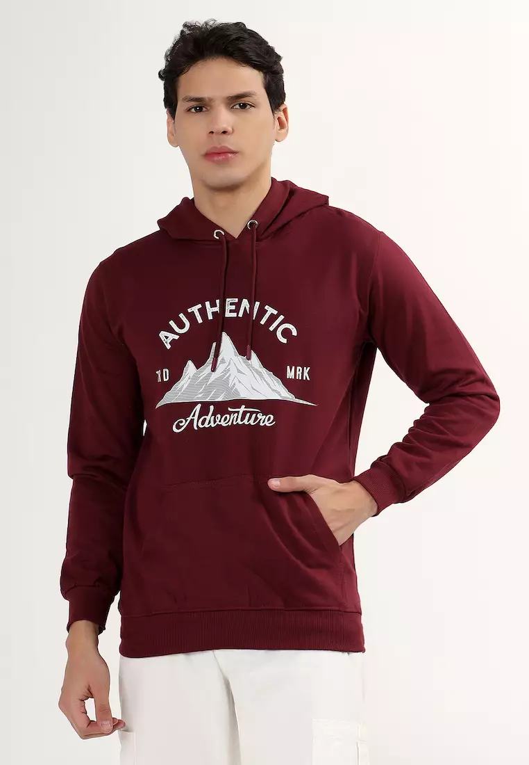 Mens Authentic Rubber Print Cotton Relaxed Fit Hoodie, Training,Premium look, Comfortable