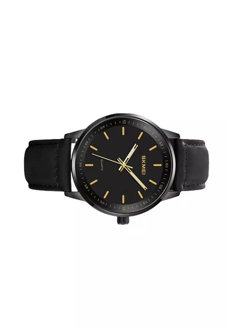 Jam Tangan Analog Pria Waterproof Quartz - 2034 - Black Gold