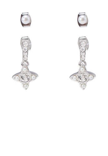 Dual Pearl Diamante Earzalora 男鞋 評價rings, 飾品配件, 飾品配件
