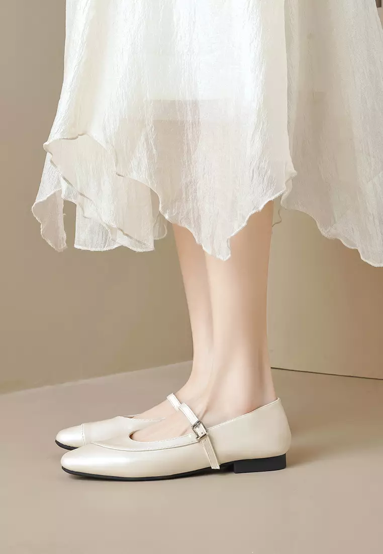 French Style Microfiber Leather Mary Jane Shoes WW821-2