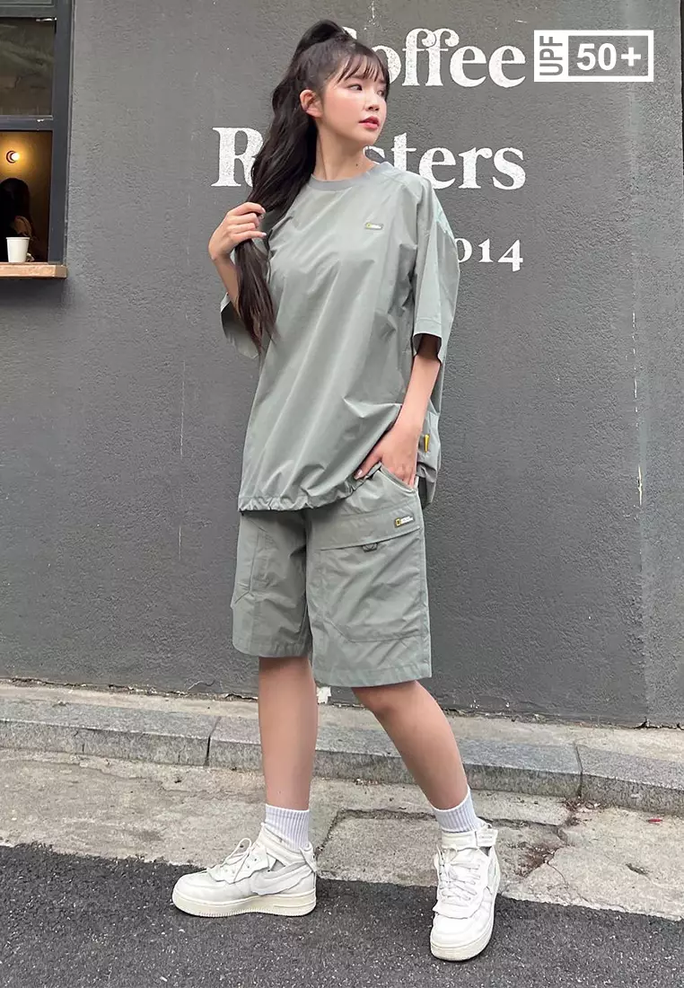 男女同款ADELIE輕便梭織彈性工裝短褲