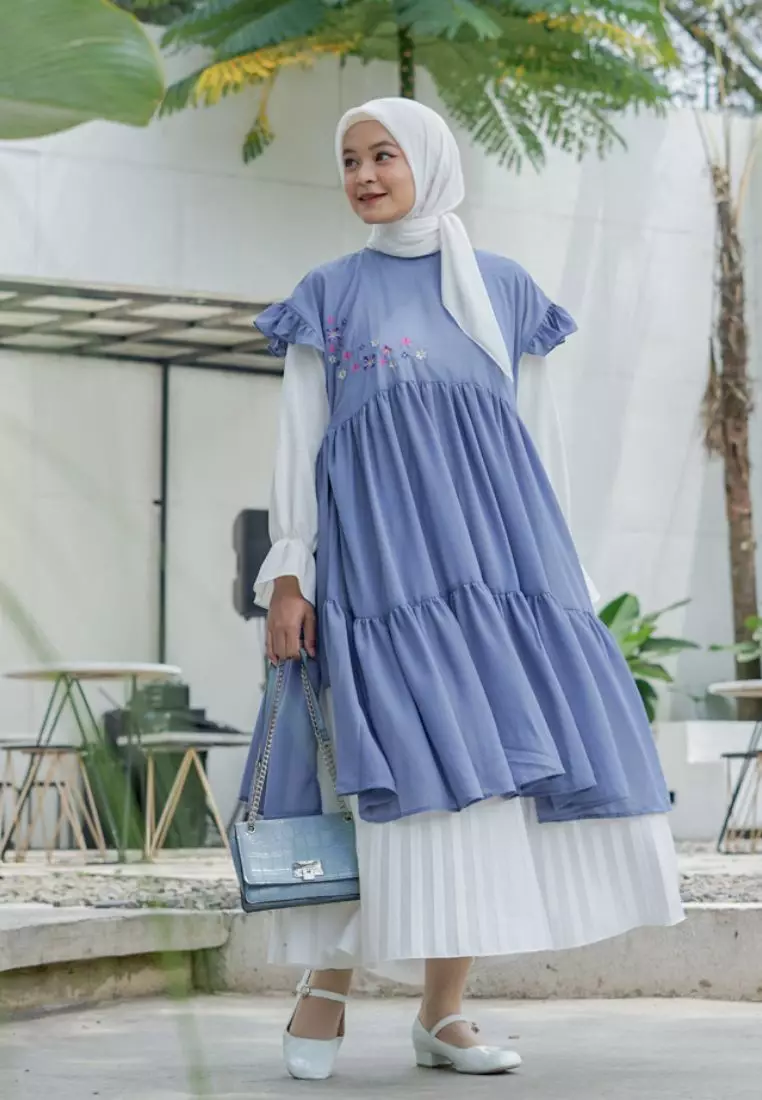 Azzura Tunik Vest Embroidery Soft Denim