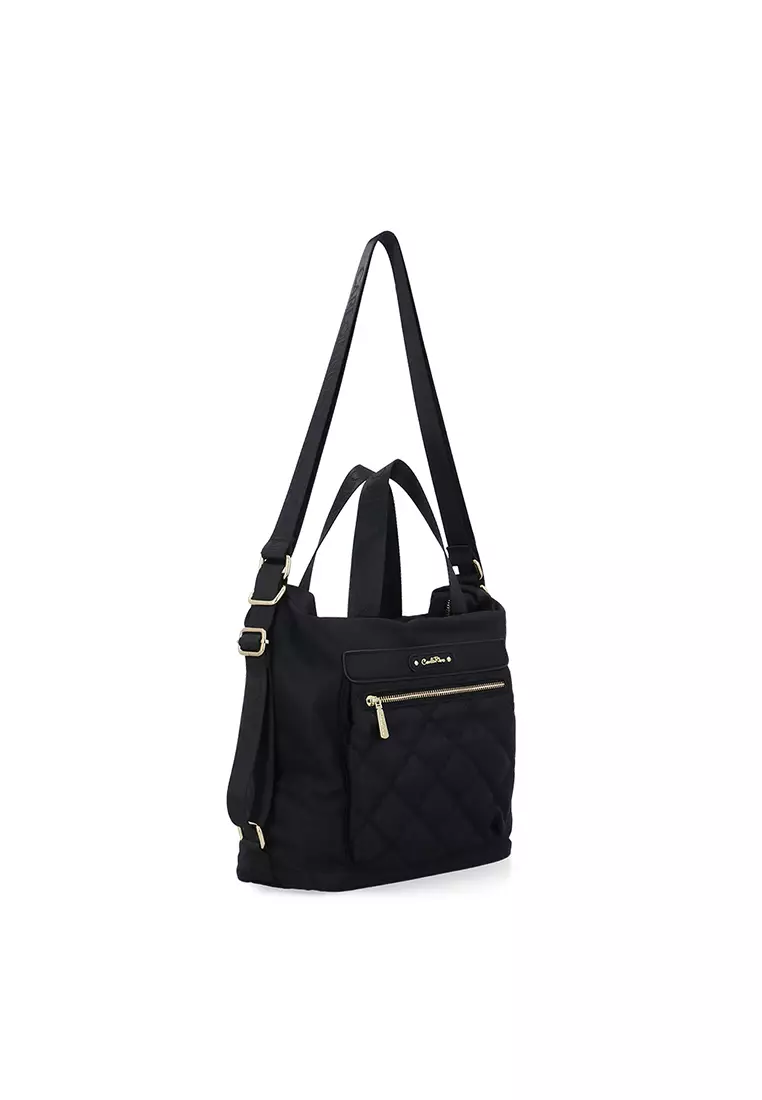 Buy Carlo Rino Quilted Urban Zip Backpack - Black 2026 Online | ZALORA