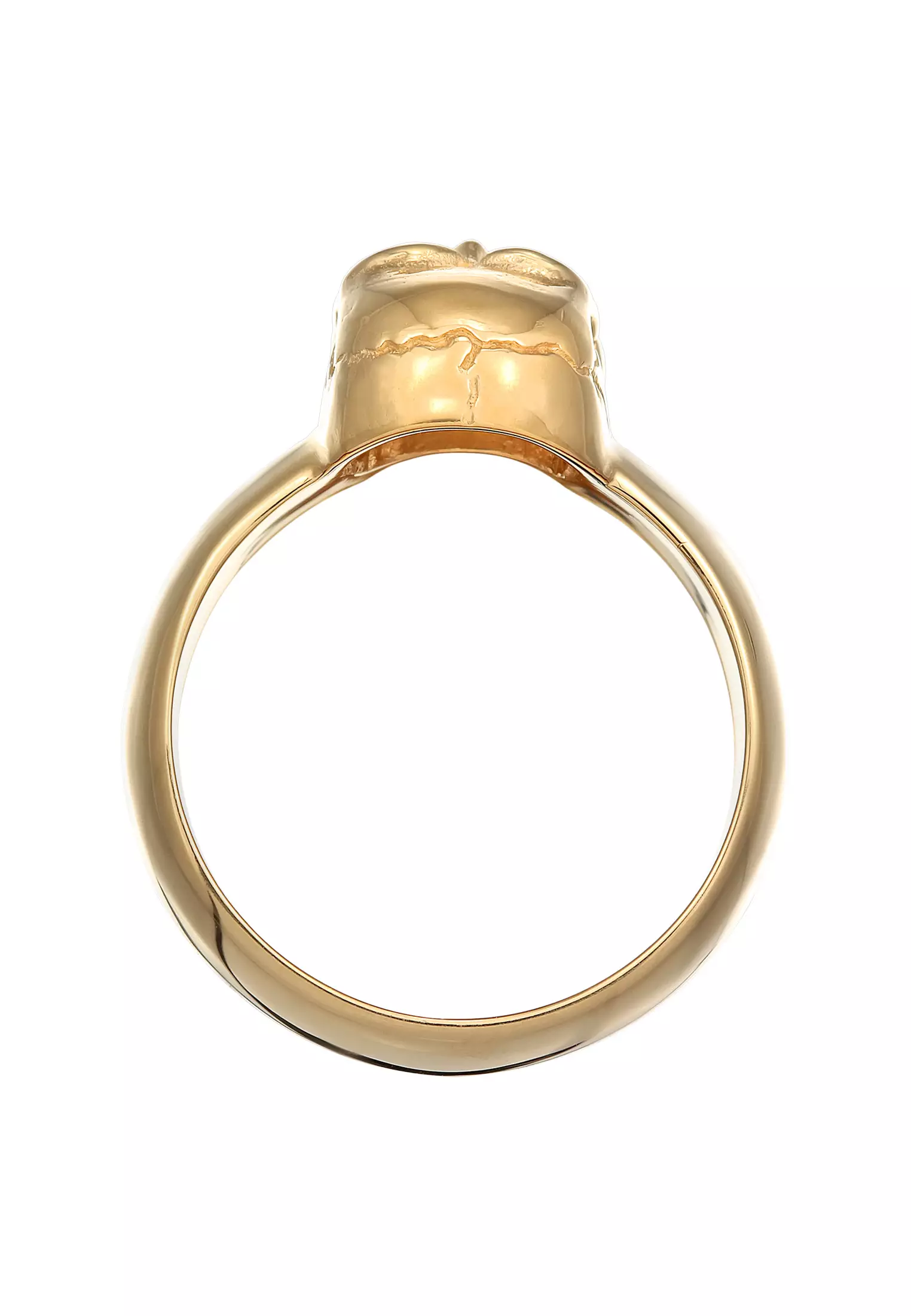 环形男子签名颅骨氧化金镀金