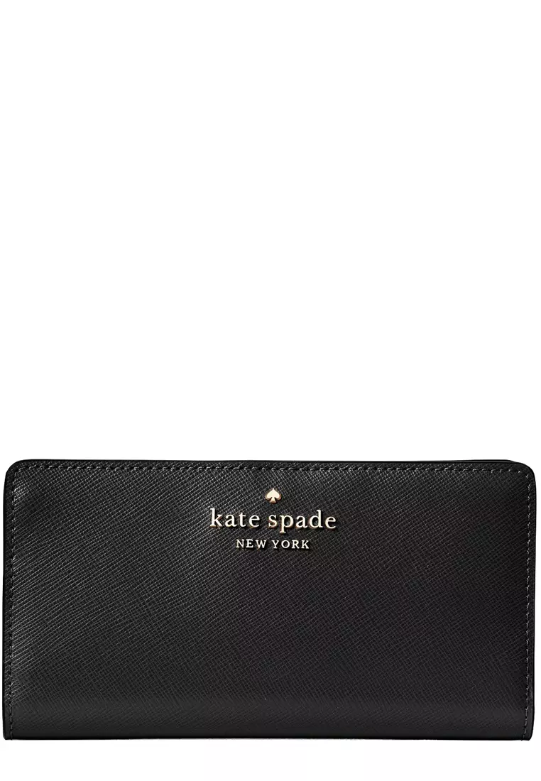 Kate Spade Staci Large Slim Bifold Wallet in Black wlr00145