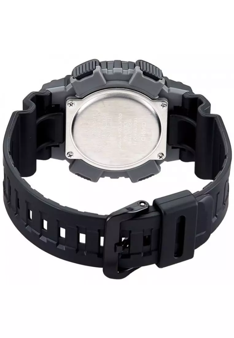 Men's Analog-Digital Watch AEQ-110W-1A3V Rose Gold Dial with Black Resin Band