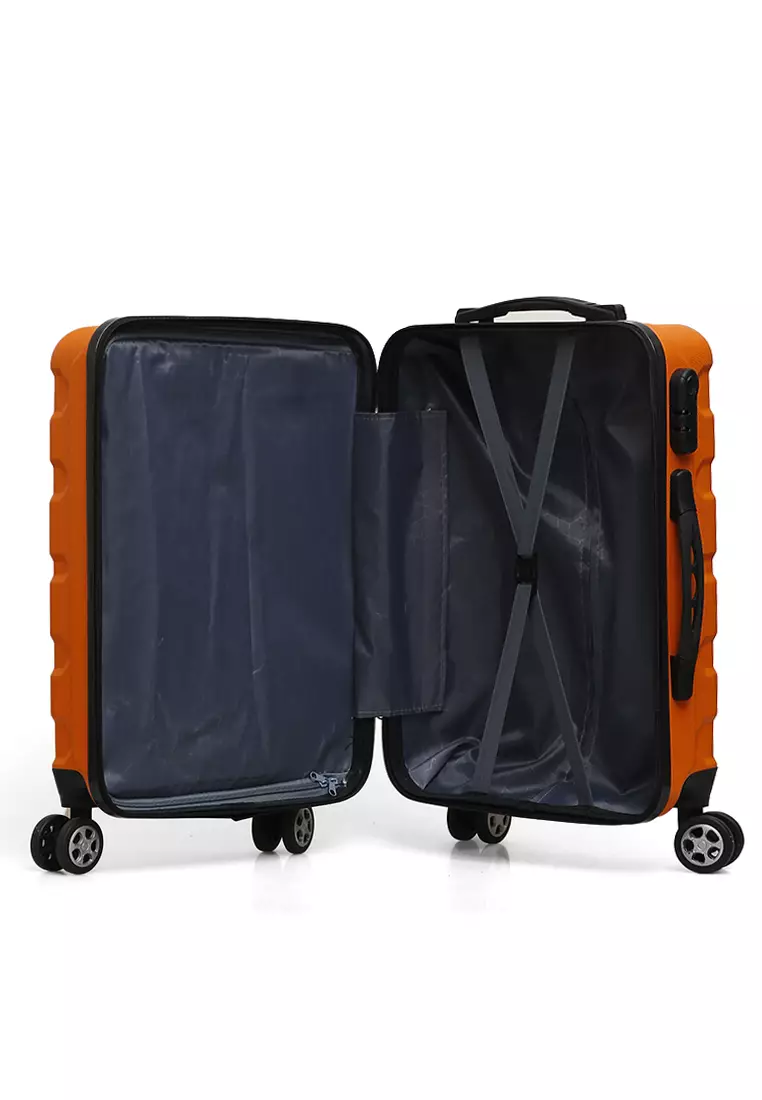 Carlton Koper Hardcase Unisex Size 20 Inch Tas Travel Combination Lock Large Compartment Material ABS+PVC Coated ORIGINAL - Orange