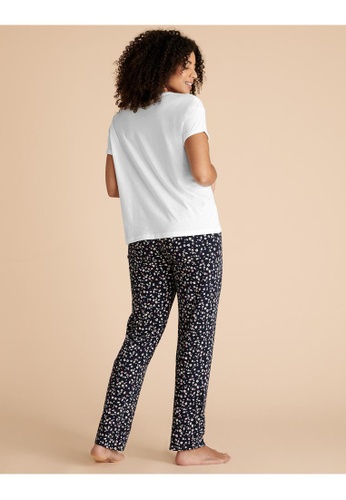 Buy Marks Spencer M S Pure Cotton Floral Print Pyjama Set Online Zalora Malaysia