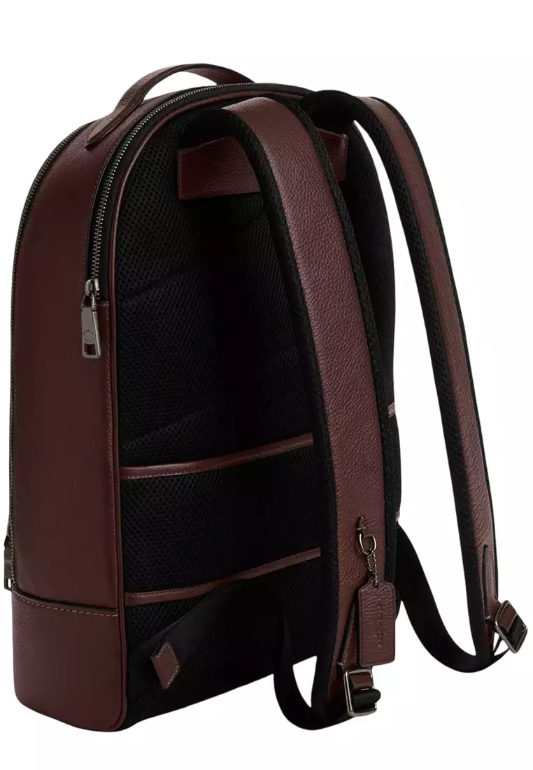 Ethan Backpack Bag In Signature Leather - Maple CDC67