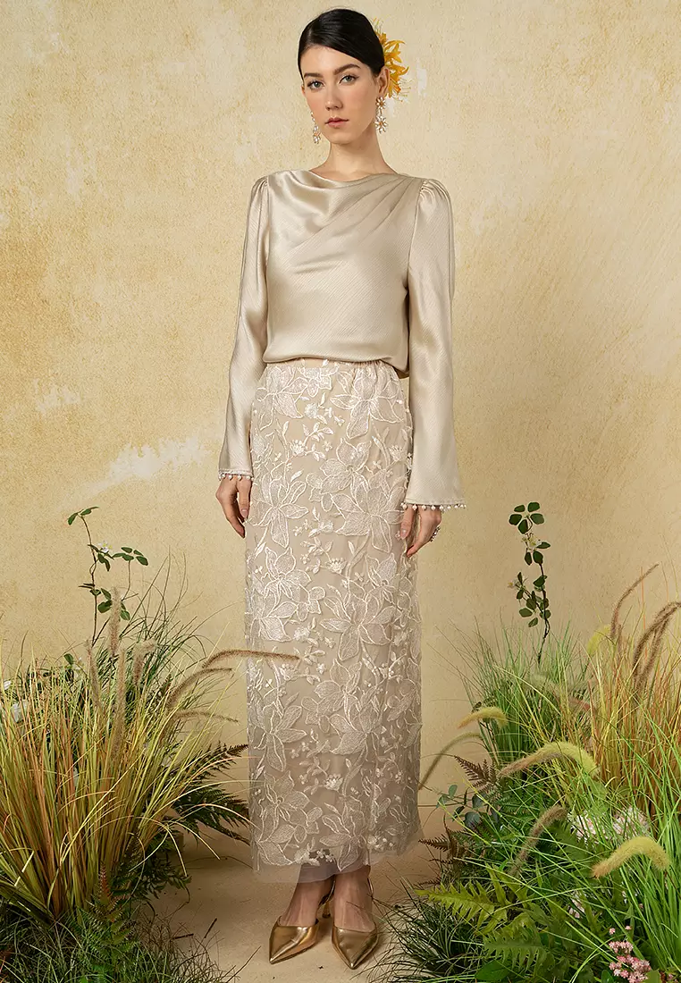 Fiona Top With Peplum Skirt Set