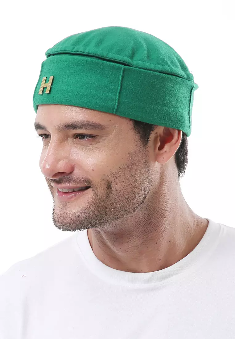 Kai Topi Peci Polos Pria Simple Design Material Plece ORIGINAL - Green
