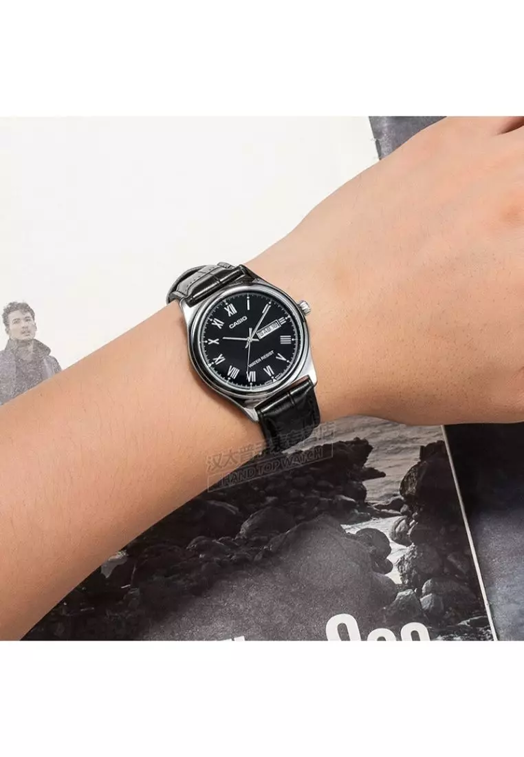 Women's Analog Watch LTP-V006L-1B Black Leather Watch