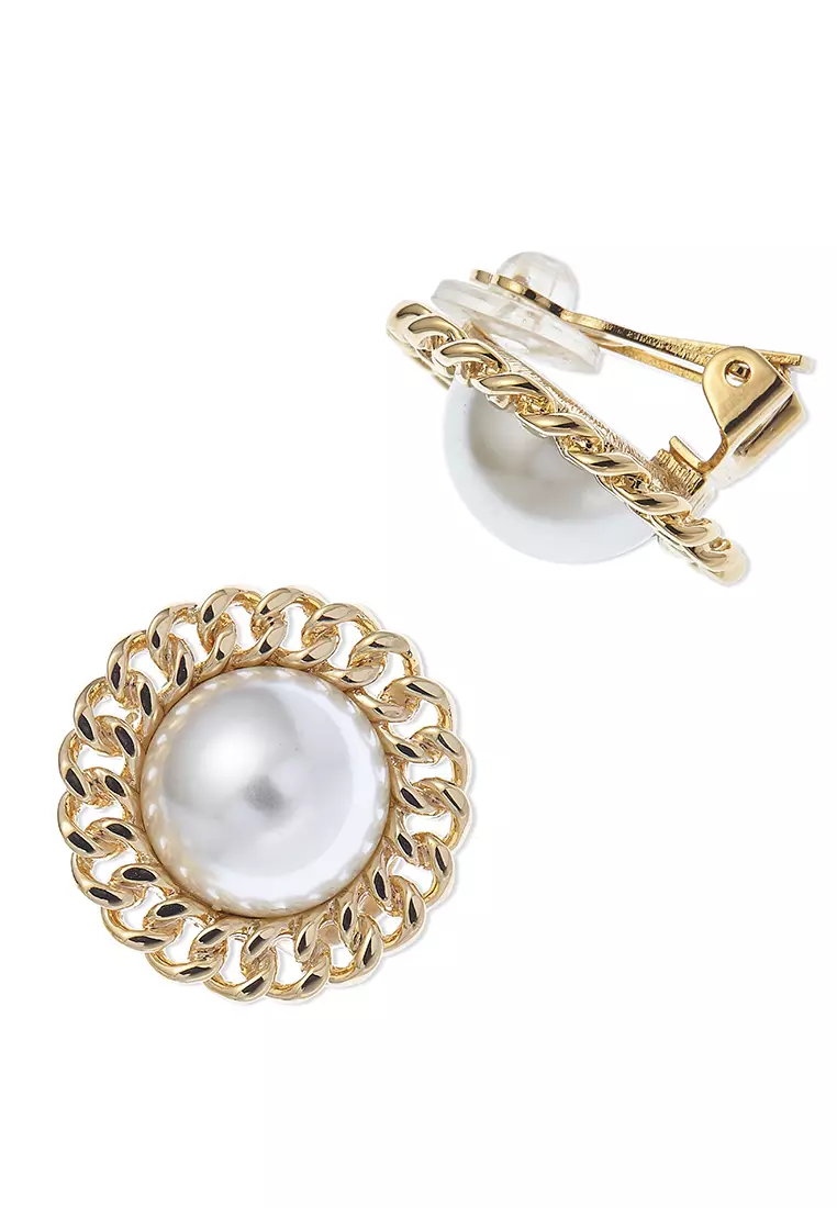 Gold stud clip on earrings store
