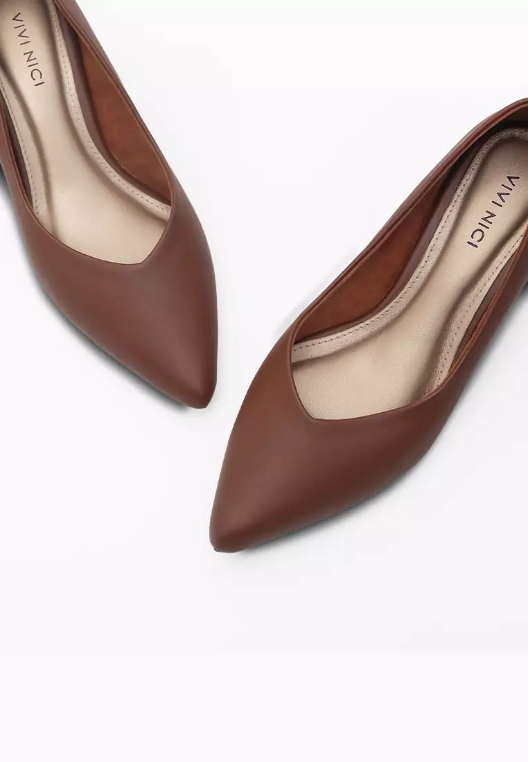VIVI NICI - Anne Sepatu Wanita Hak 5 cm Downtown Brown