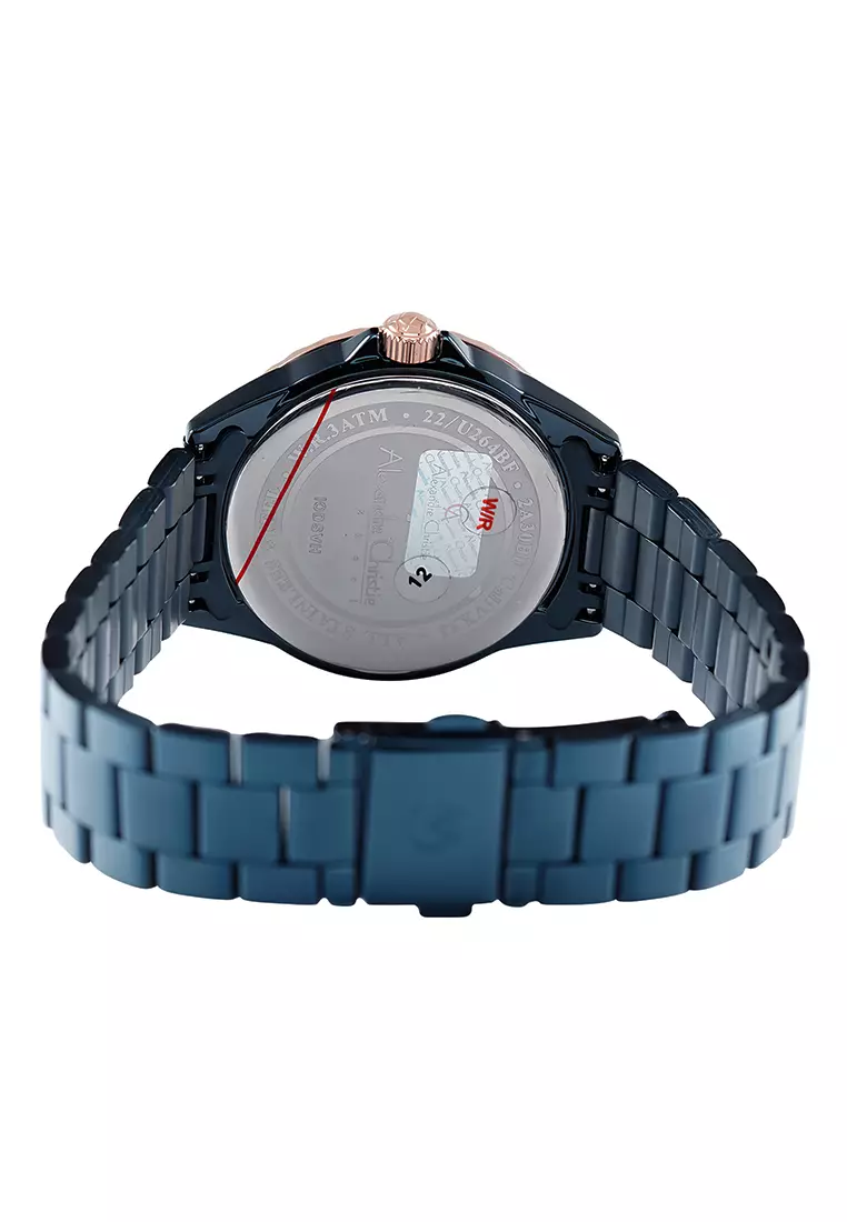 Alexandre Christie - Jam Tangan Wanita - Rosegold Blue - Stainless Steel - 2A30 BFBURMU
