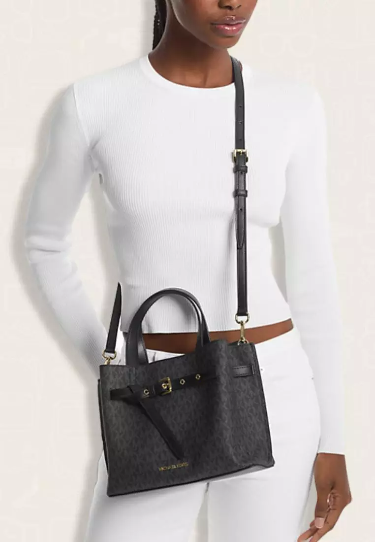 Michael Kors Emilia Small Logo Satchel Black