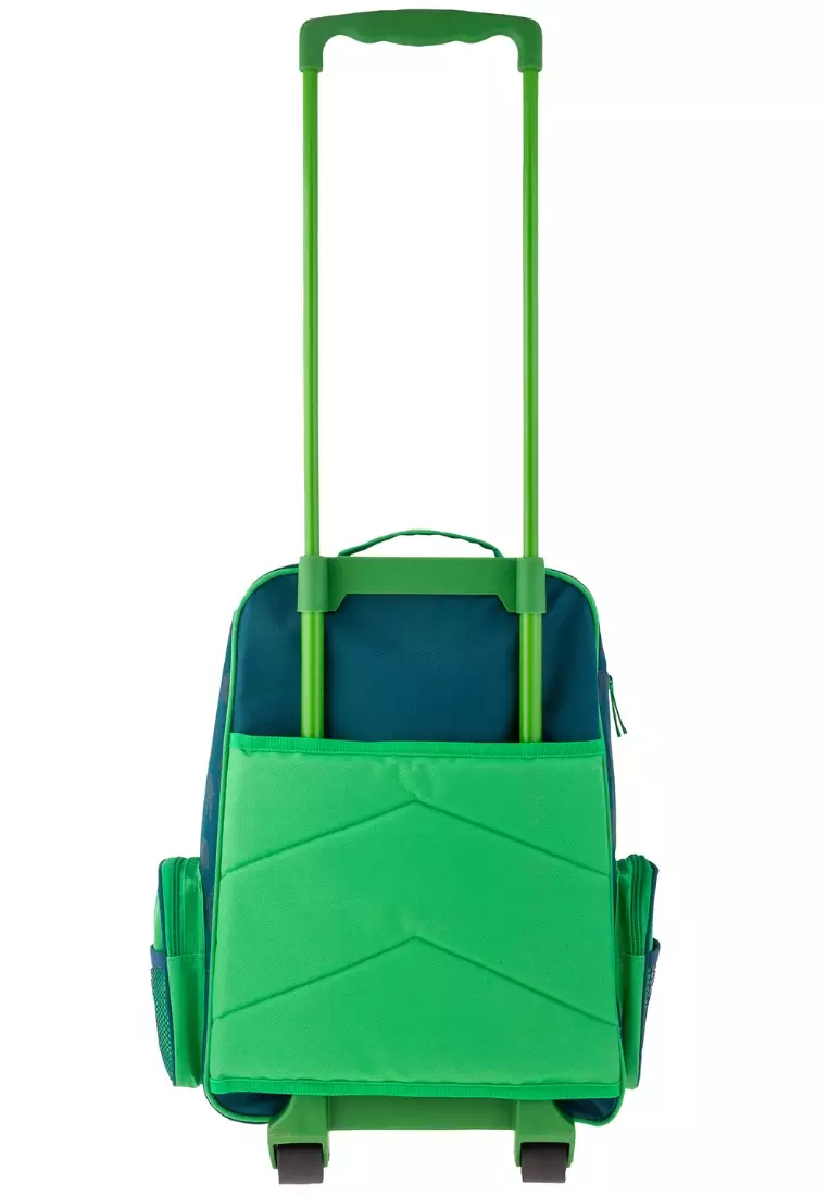Trolley Bag with Lunch Bag for Kids Dino Green Lunch Pal