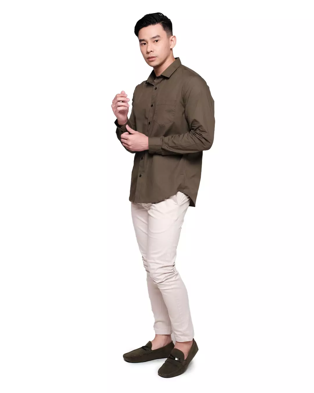 Kemeja Lengan Panjang Marine Check Pic-0914 Red Olive main image 0