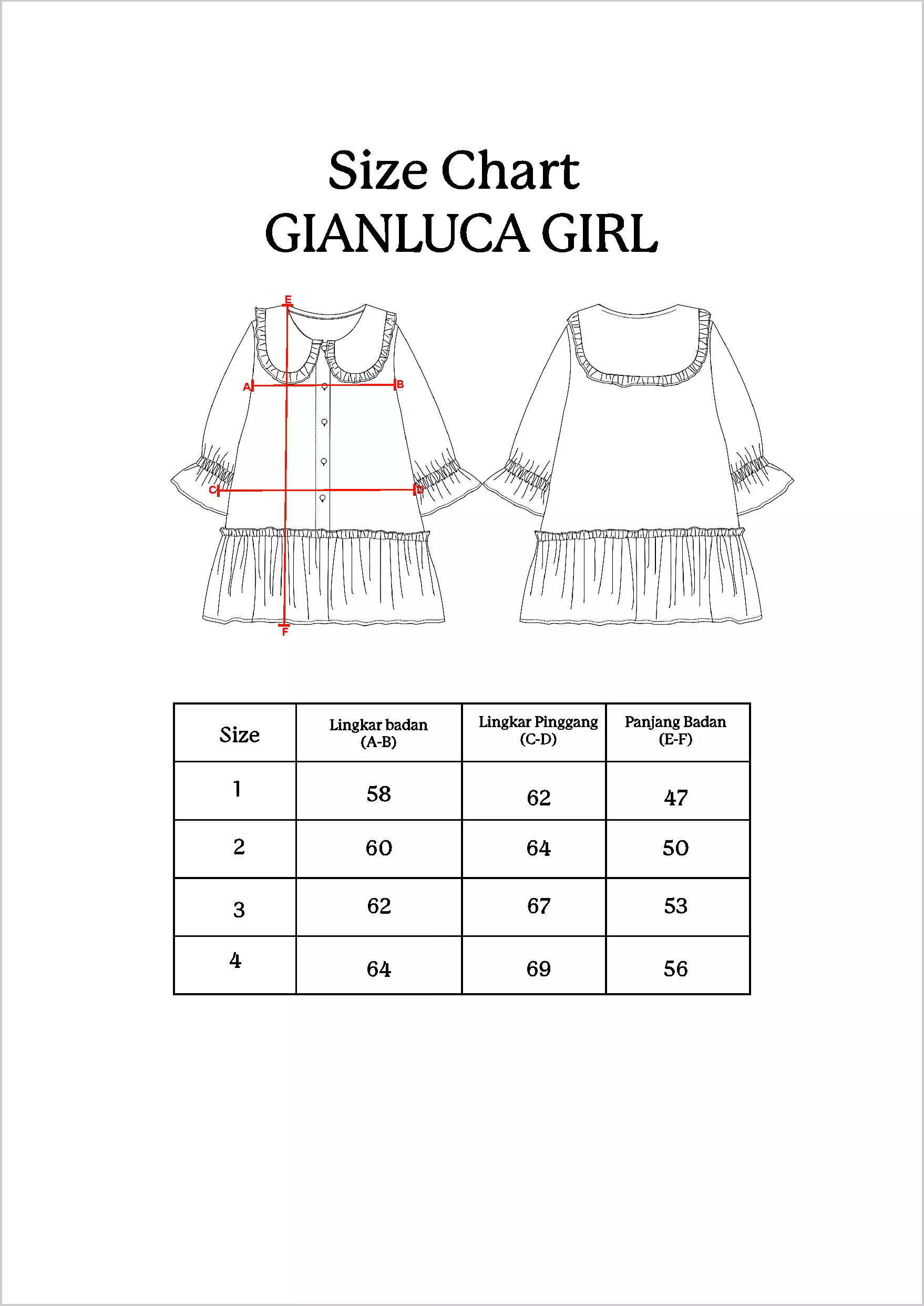 Qna Girl Gianluca Dress Midi Anak Merah Motif Kotak