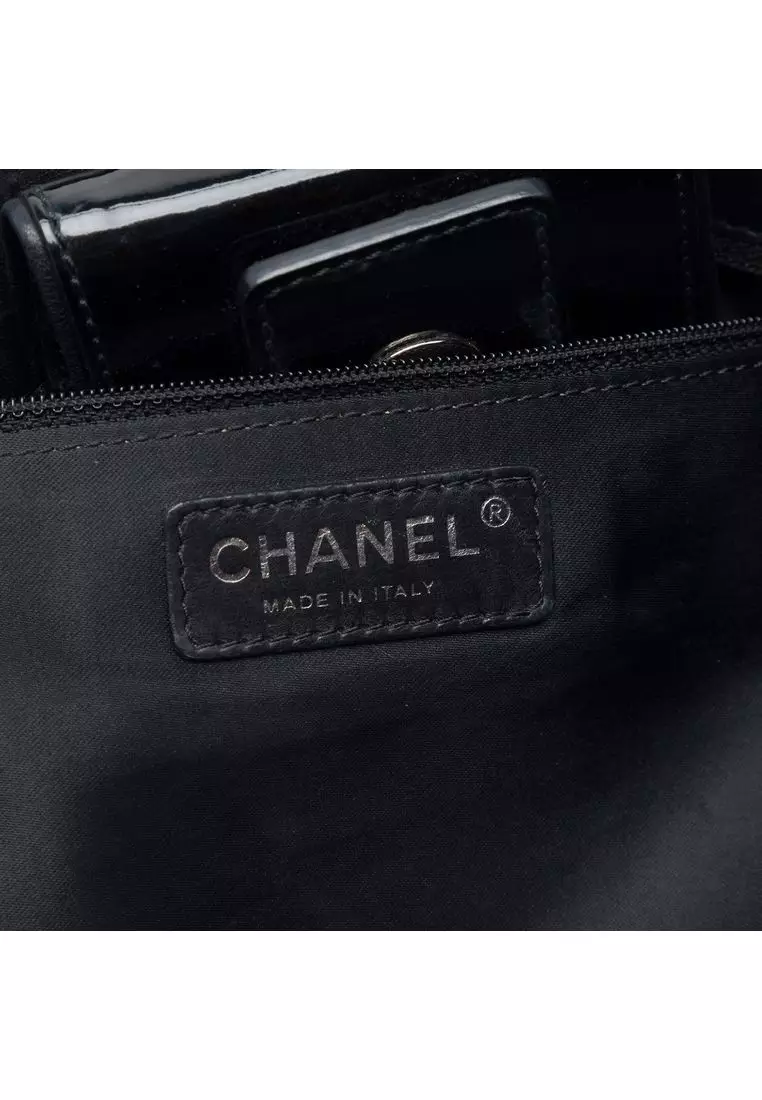 Pre-Loved Chanel Patent Accordion Camellia Tote