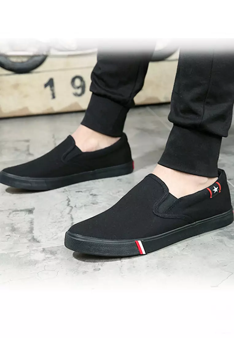 Black Loafers/ Slip Ons Leather Casual Shoes Men Breathable Cow