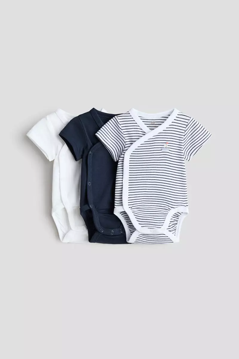 3-pack wrapover bodysuits